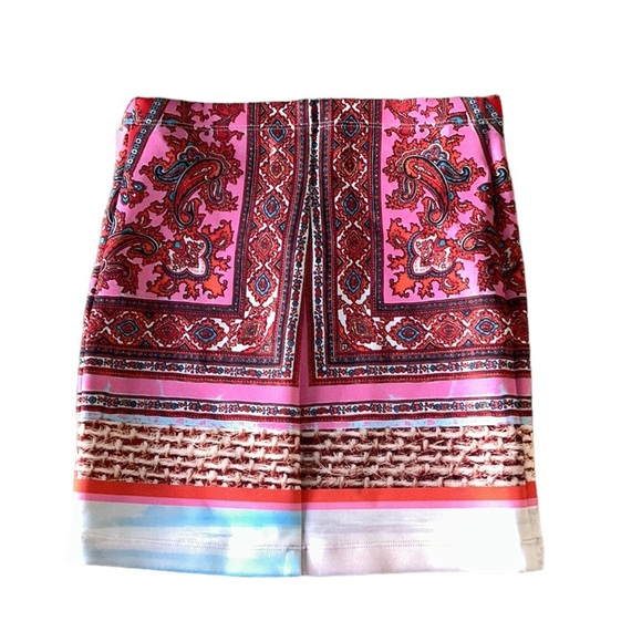 NWOT Clover Canyon “Surf Blanket” Pink Paisley Neoprene Bandage Mini Skirt - S - Picture 7 of 13